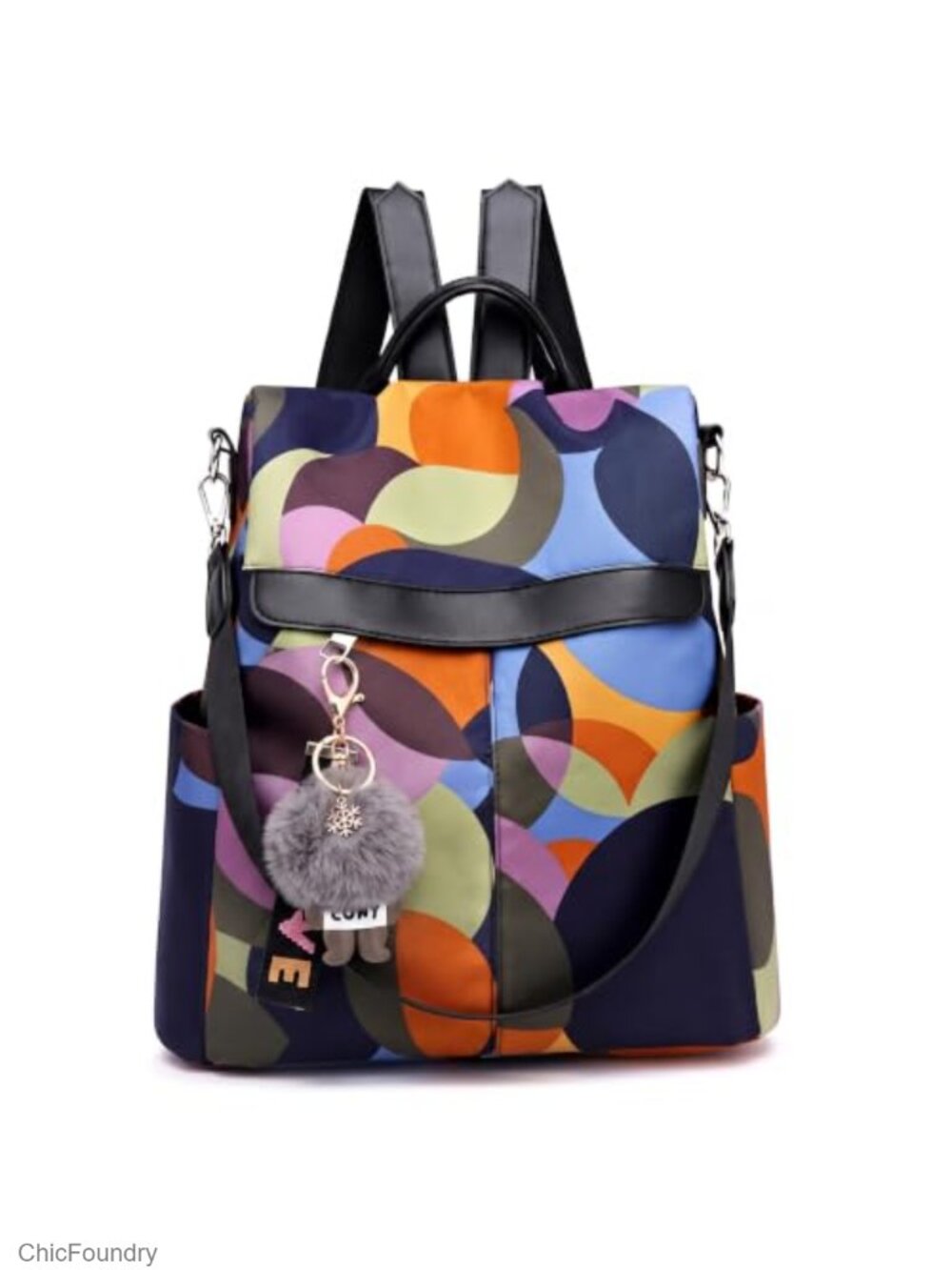Anti-Theft Convertible Backpack Purse for Women, Water-Resistant Oxford Fabric,